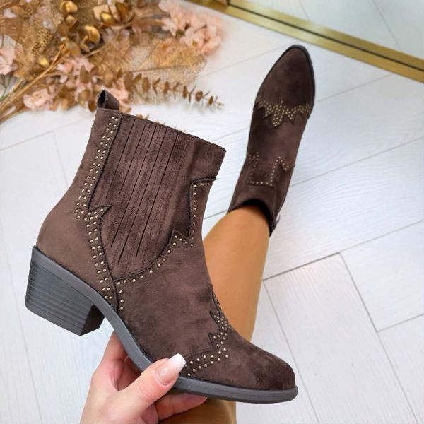 SUEDINE STUDS BOOT DES8070 BROWN/S