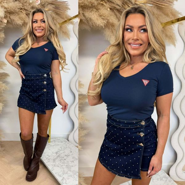 GUESS MINI TRIANGLE *V HALS* TEE W2YI45J1314 G7P1 NAVY