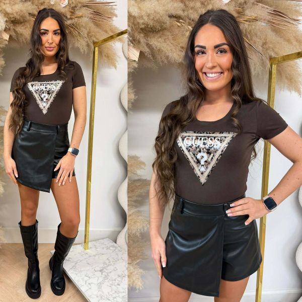 GUESS TRIANGLE PRINT TEE W6RI32J1314 G1EA BROWN