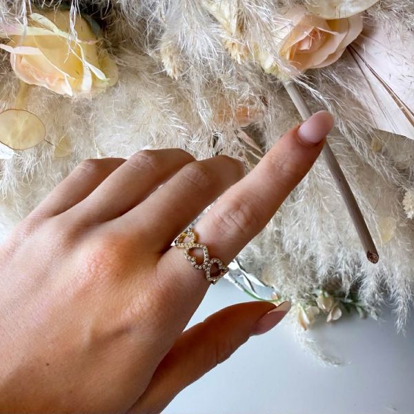SPARKLING HEART RING 303 GOLD