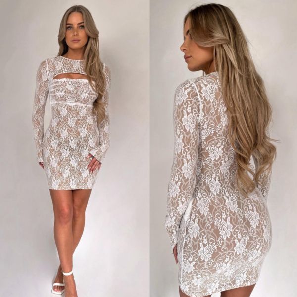 UNIQUE THE LABEL CASEY LACE **DRESS** WHITE