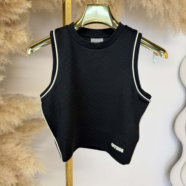 GUESS CLARA SLEEVELESS CROPT TOP V6GP17K3215 JBLK