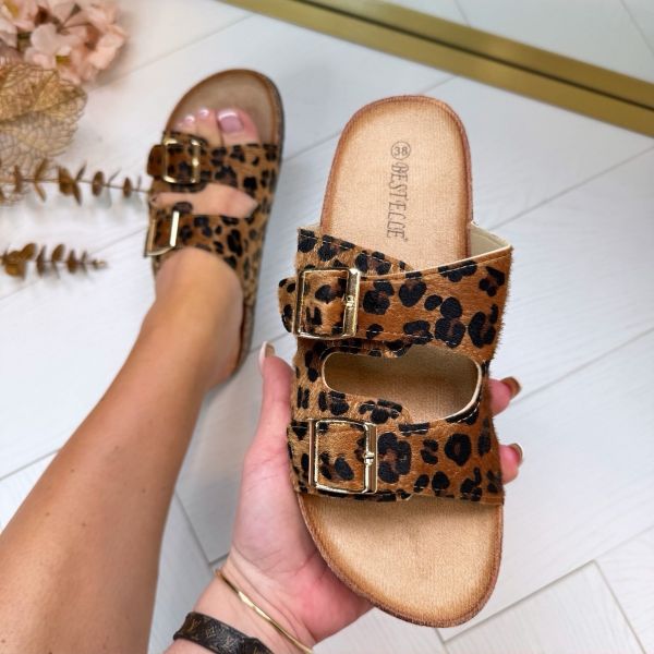 *SALE* DOUBLE GESP SLIPPER LS-146 LEOPARD *WEBONLY*