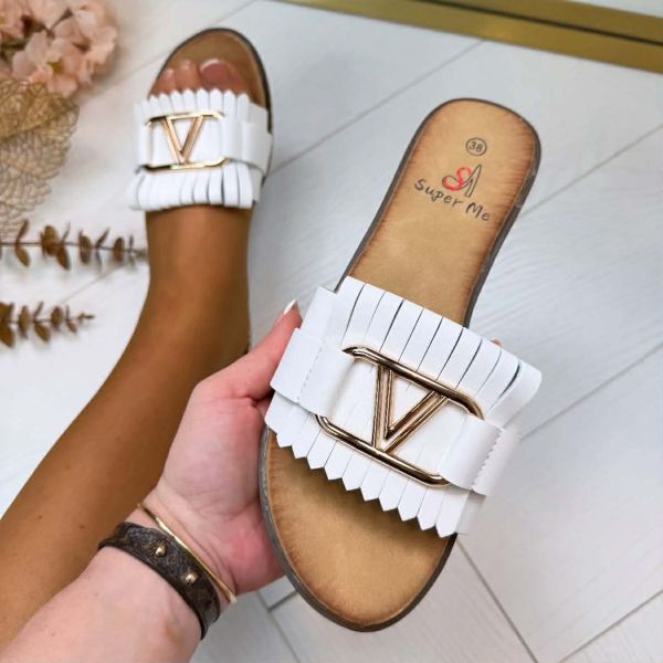 VIVIAN SLIPPER CH027 WHITE