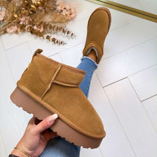REAL LEATHER UGIE BOOT JB-1924 CAMEL