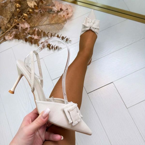 CUTE BOW HEEL 100-479 BEIGE