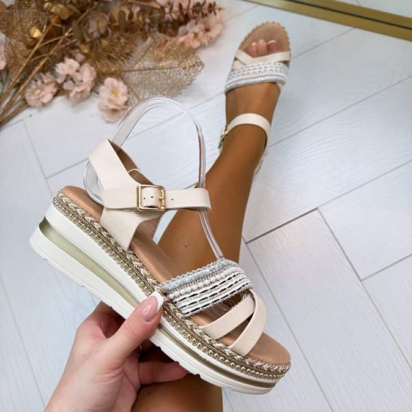 PRETTY PLATEAU SANDAAL JU088 BEIGE