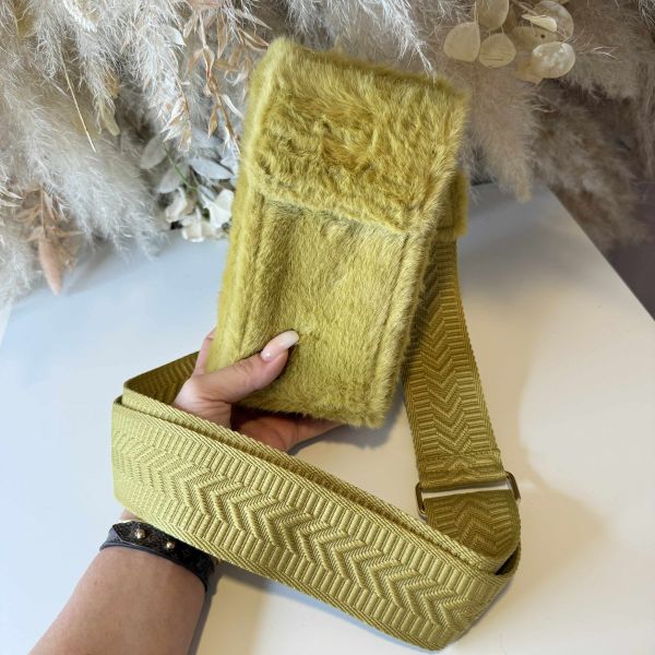 FAKE FUR PHONEBAG Q3216 YELLOW