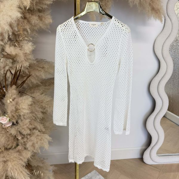 GUESS KNITTED BEACH DRESS E6GK03Z5632 G1CR OFF WHITE