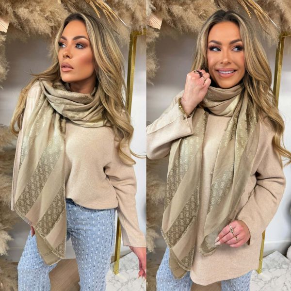 GUESS NOELLE II JACQURD SCARF AW5480POL03 SES TAUPE