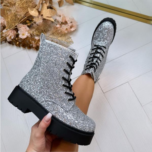 GLITTER BOOT HB-272 SILVER *WEBONLY*