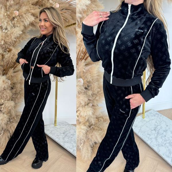 GUESS KRISSY FULL ZIP VEST V4BQ04KCHS2 P9YP BLACK