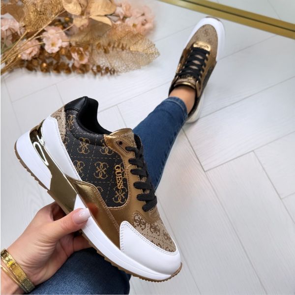 GUESS LOGO SHINE SNEAKER FLTMOXELE12 BROWN