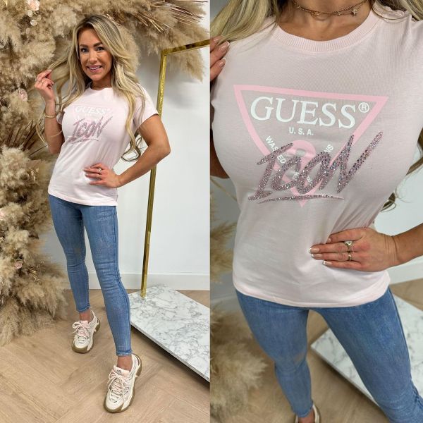 GUESS SS CN ICON TEE W4RI41I3Z14 A60W PINK