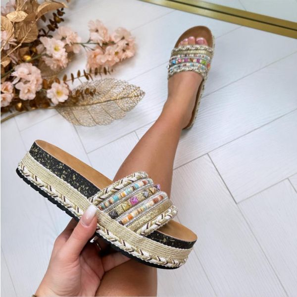 **SALE** IBIZA PLATEAU SLIPPER 2072 GOLD *WEBONLY*