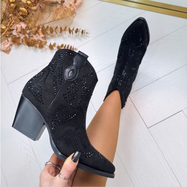 *SALE* RHINESTONE BOOT DES665 BLACK *WEBONLY*