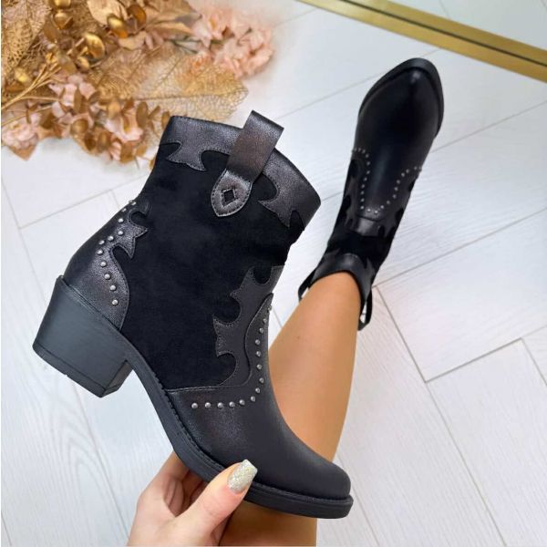 STUDDIE COWBOY BOOTIE DES8001 BLACK
