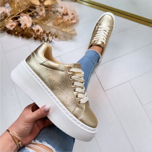 *SALE* METALLIC SNEAKER LT230-5 GOLD *WEB ONLY*