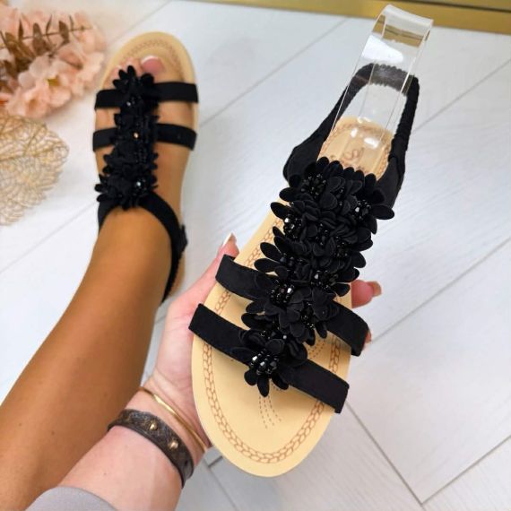 FLOWER SANDAAL AM316 BLACK