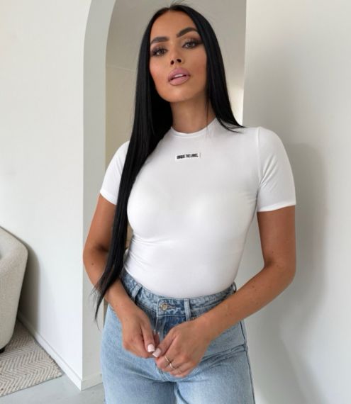 UNIQUE THE LABEL NENA **SHORT** SLEEVE TOP MILKY WHITE