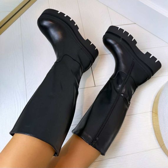LAVIE LEATHER LOOK BOOT 1670 BLACK
