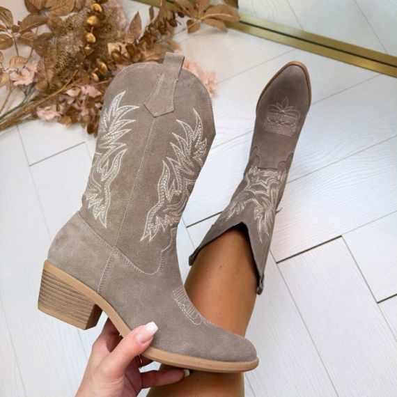 REAL LEATHER COWBOY LAARS ZP18 KHAKI