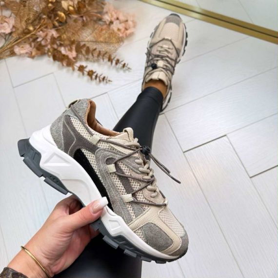 DWRS ISOLA SNEAKER B11443-06 ELEFANTE/BEIGE