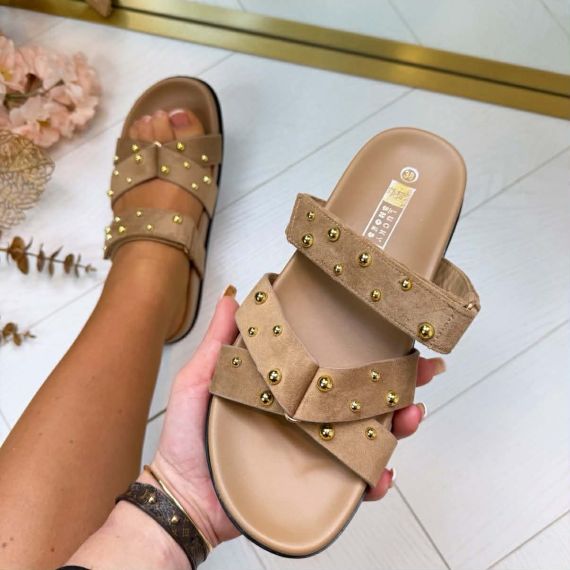 GOLDY SUEDINE SLIPPER MO3613 KHAKI