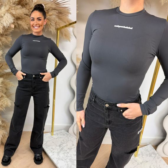 UNIQUE THE LABEL ROBYN **LONGSLEEVE** CHARCOAL