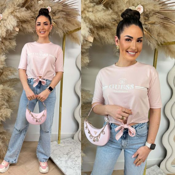 GUESS BOW TEE V6GI20K3509 G67B ROSE