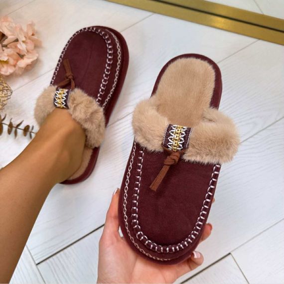 INDY PANTOFFEL 608 WINERED