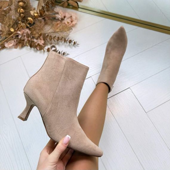 SUEDINE CUTE HEEL 00-017 KHAKI