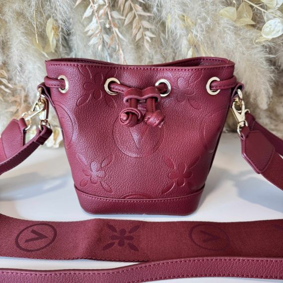 VALENTINO BAGS SAMBA RE BUCKET BAG VBS8ZG36 ROSSO SCURO