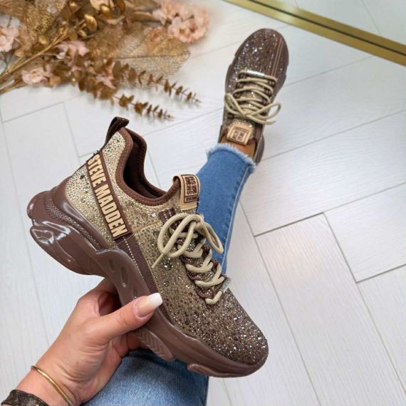 STEVE MADDEN MISTICA SNEAKER 2320 KHAKI GROUND COFFEE