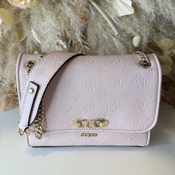 GUESS ANISE CONVERTIBLE XBODY FLAP BAG PD991621 LIGHT ROSE LOGO