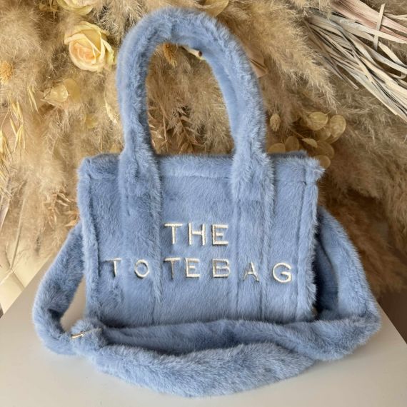 FAKE FUR TOTE BAG H3235 L.BLUE