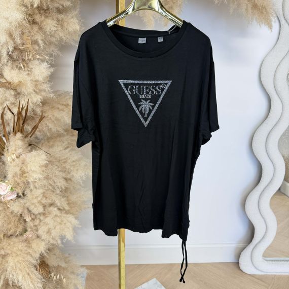 GUESS BEACH TRIANGLE OVERSIZED TEE E4GI00K68D2 JBLK