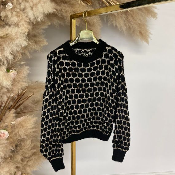 KNITTED LU STYLE SWEATER BLACK