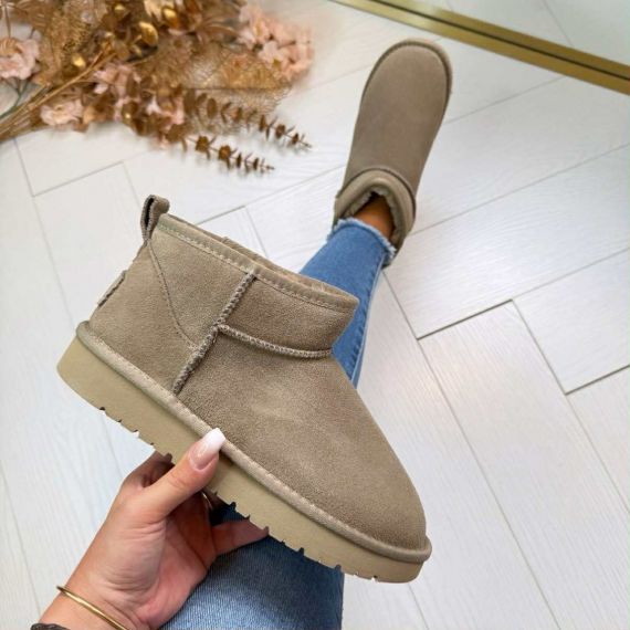 CLOE REAL LEATHER UGIE BOOT JB-1966 TAUPE