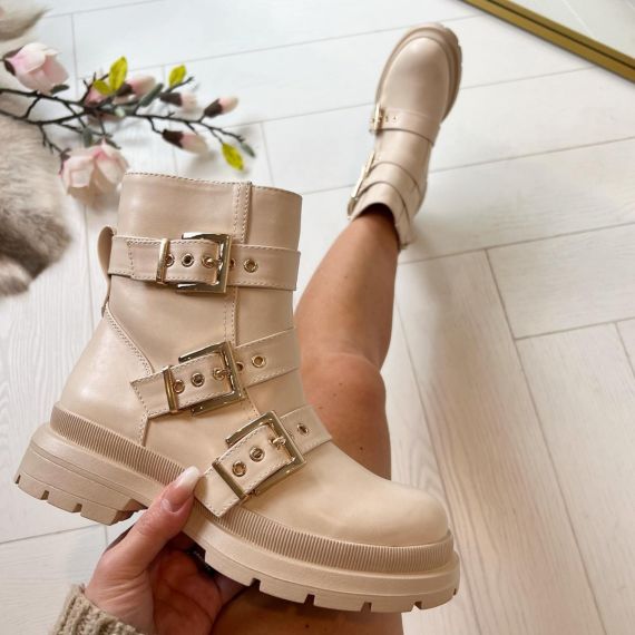 TRIPLE GESP BOOT A-783 BEIGE/GOLD *WEB ONLY* 