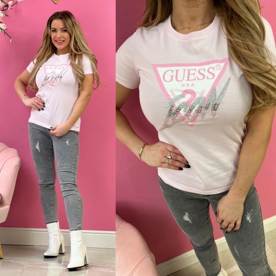 GUESS ICON TEE W2GI02 I3Z11 G6K9 PINK