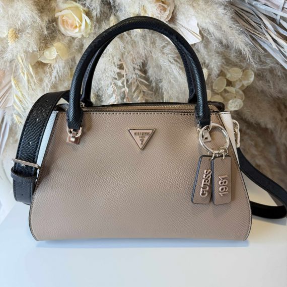 GUESS NOELLE II SATCHEL BAG ZG967207 TAN MULTI