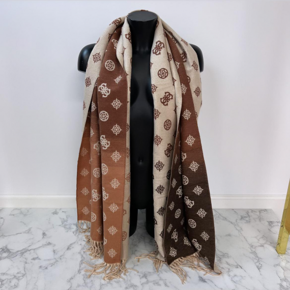 GUESS LOGO SCARF AW9031 VIS03 CML BROWN/APRICOT