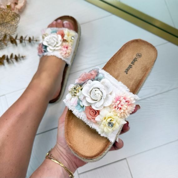 FLOWER SLIPPER 5216 WHITE