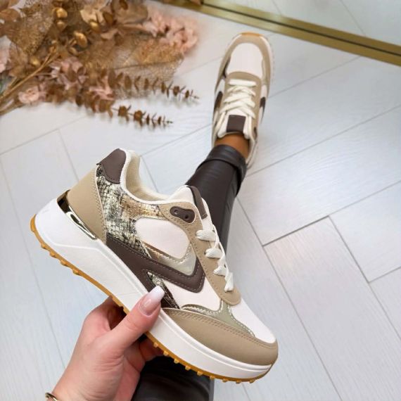SNAKE SWIRL SNEAKER 9179 TAUPE