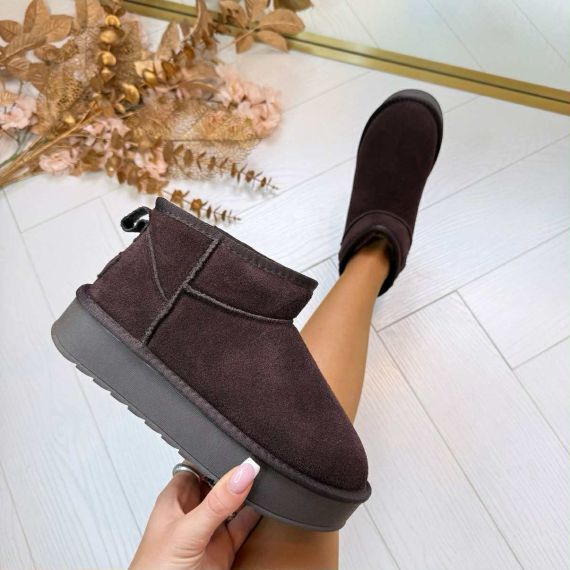 ESMEE REAL LEATHER UGIE BOOT NN-604 BROWN
