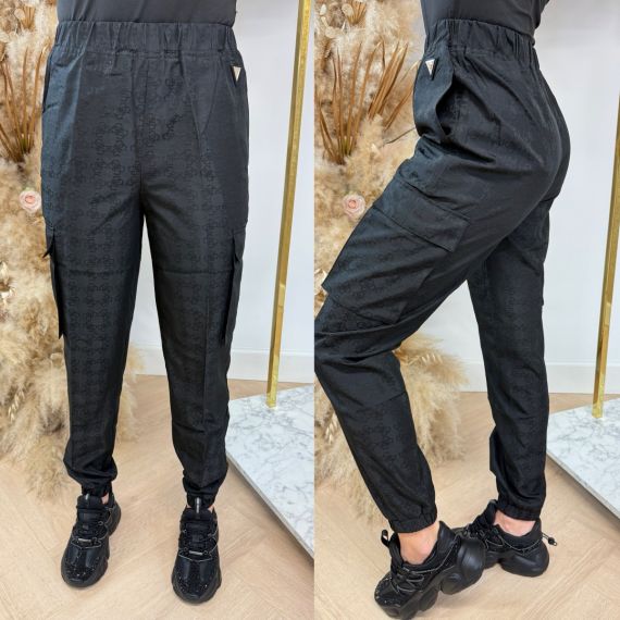 GUESS 4G LOGO CARGO PANTS V4BB03 WGLV2 FJ4Q BLACK