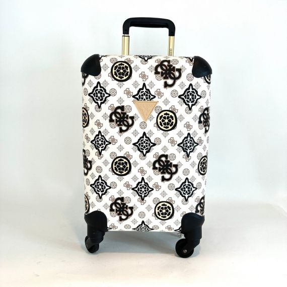 GUESS SMALL TROLLEY HOUSE PARTY TRAVEL P8686943 CREAM LOGO MULTI