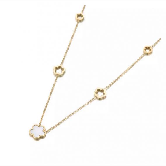 BLOOM KETTING SMALL GOLD/MARMER WHITE