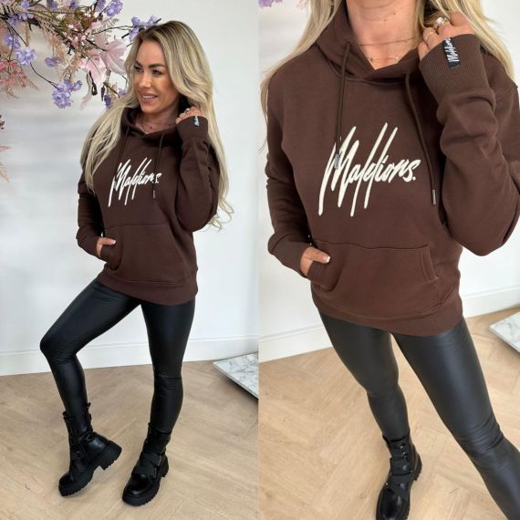 MALELIONS WOMEN ESSENTIALS HOODIE MD1-AW23-07 BROWN